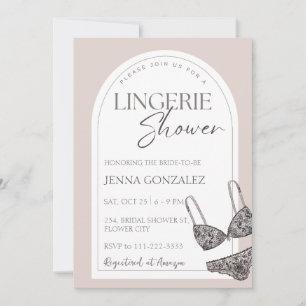 Lace Lingerie Dusche Modernes Brautparty Einladung