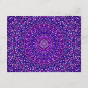 Lace Mandala in Purple and Blue Postkarte