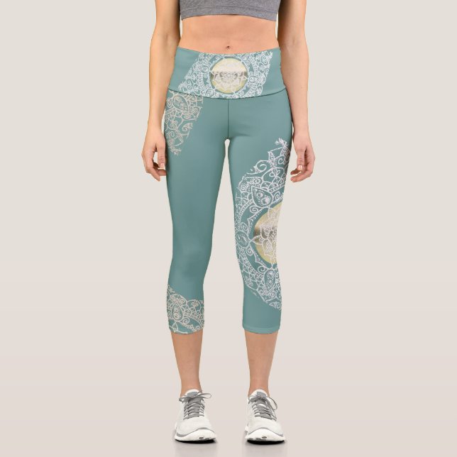 Lace mandala yoga capri Leggings (Vorderseite)
