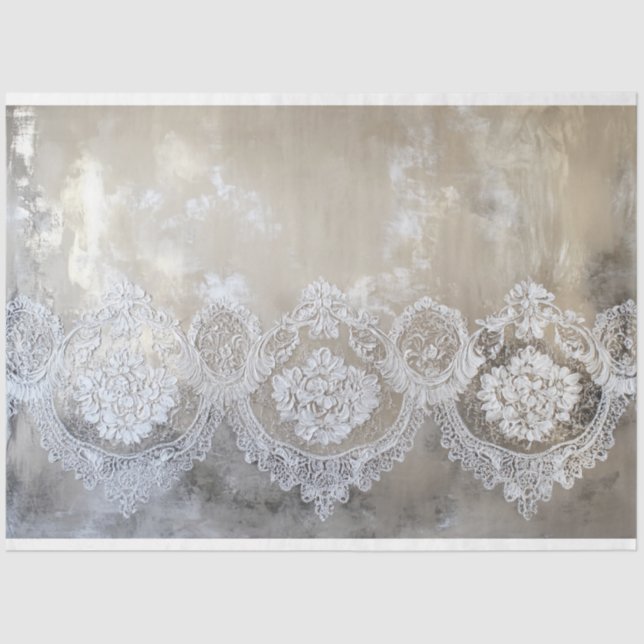 Lace Patina, strukturiert beige Hintergrund Seidenpapier (Vorderseite)