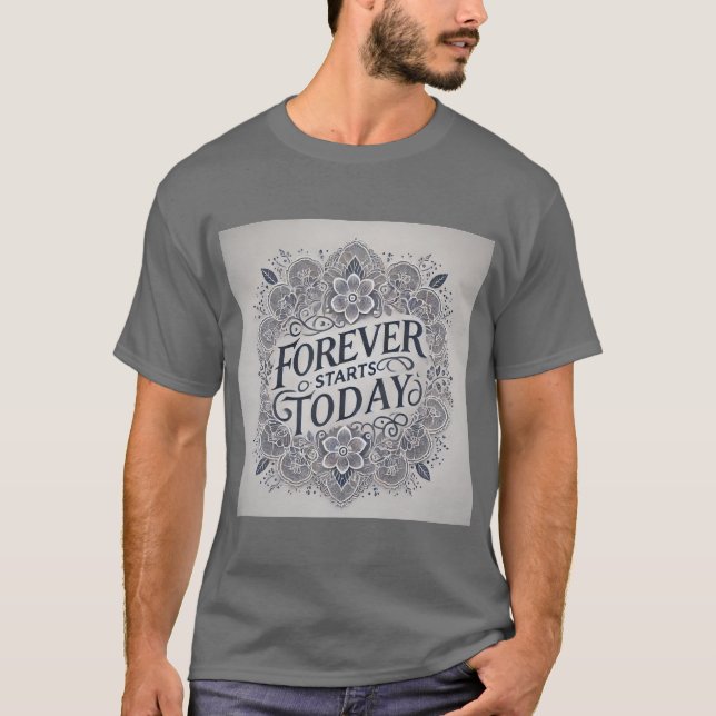 Lace Pattern Forever fängt heute Mens Tshirt an (Vorderseite)