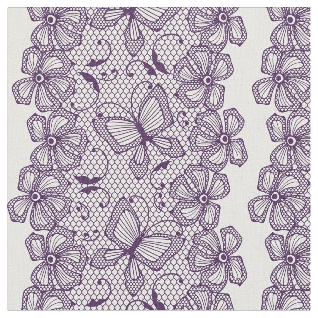 Lace pattern with butterflies stoff (Nahaufnahme)