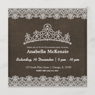 Lace Quinceanera (Brown) Einladung