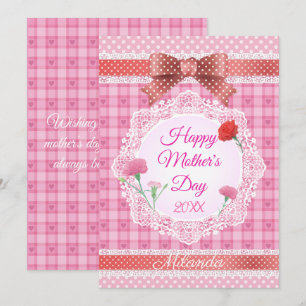 Lace Ribbon Happy Mother Day Karte