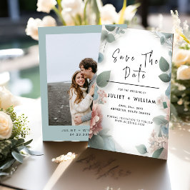 Lace Tulle Pastel Dusty Blue Wedding Save The Date