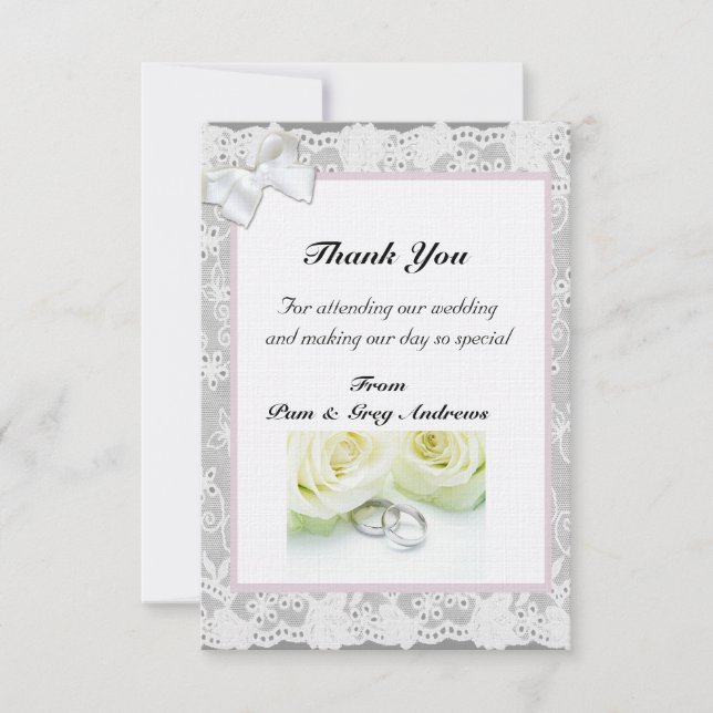 Lace Wedding danke Einladung (Vorderseite)