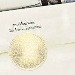 Lace Wedding Envelope Seal Gold Runder Aufkleber<br><div class="desc">Lace Wedding Envelope Seal Gold Designed by Carrie Fink.  Printed and shipped by Zazzle or their partners.</div>