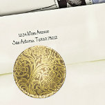 Lace Wedding Envelope Seal Gold Runder Aufkleber<br><div class="desc">Lace Wedding Envelope Seal Gold Designed by Carrie Fink.  Printed and shipped by Zazzle or their partners.</div>
