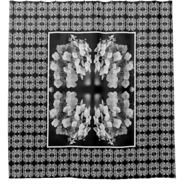 Lacecap Hydrangea Abstrakt Duschvorhang (Vorderseite)