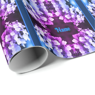 Lacecap Hydrangea Schwarz-weiß Tinted Personalisie Geschenkpapier