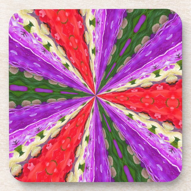 Lacey Kaleidoscope Getränkeuntersetzer (Vorderseite)