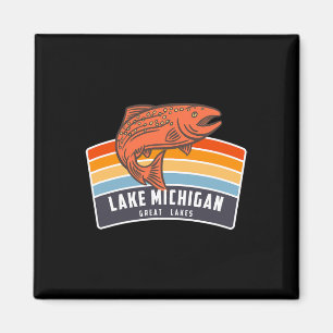 Lach Michigan Great Lakes Lachsangeln Magnet