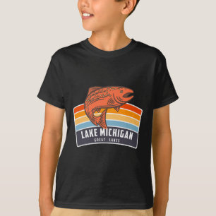 Lach Michigan Great Lakes Lachsangeln T-Shirt