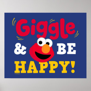 Lach und sei glücklich Elmo Poster