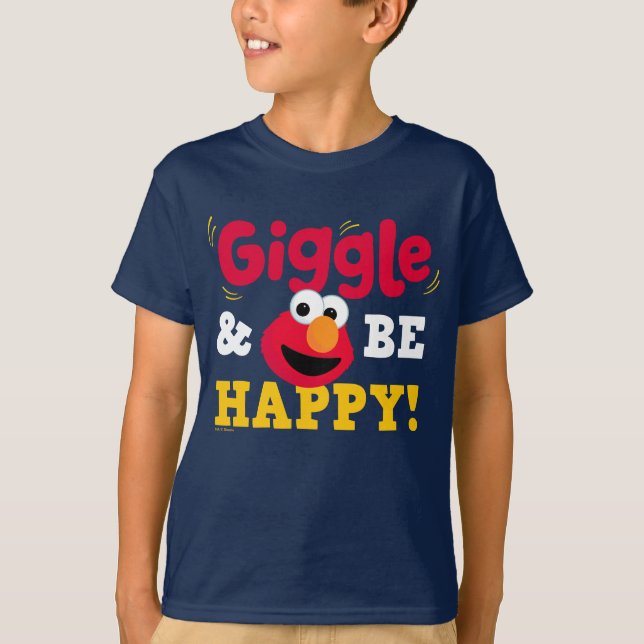 Lach und sei glücklich Elmo T-Shirt (Vorderseite)