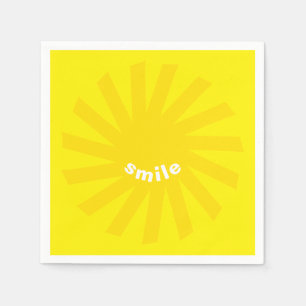 Lächelgelbe Sonne hell fröhlicher Spaß modern f Serviette