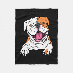 Lächeln American Bulldog English Puppy Dog Lover Fleecedecke