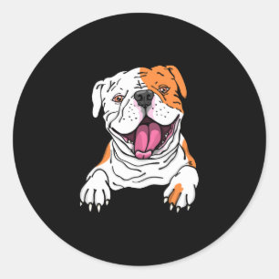 Lächeln American Bulldog English Puppy Dog Lover Runder Aufkleber