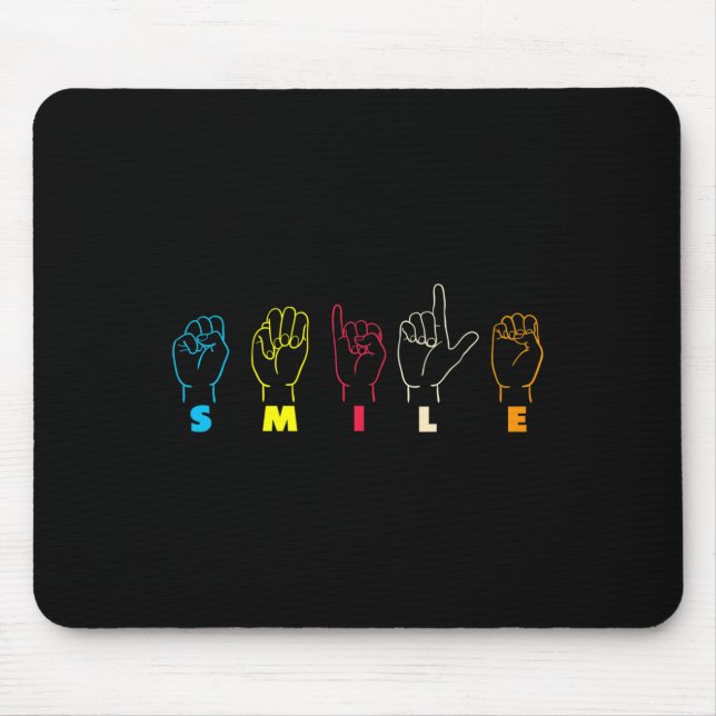 Lächeln ASL Alphabet American Sing Language ASL Te Mousepad (Vorne)