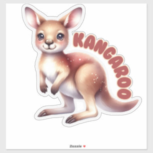 Lächeln Baby Kangaroo - Kinderzimmer Aufkleber