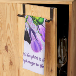 Lächeln Baby Pixie Reiten eines Käfers Geschirrtuch