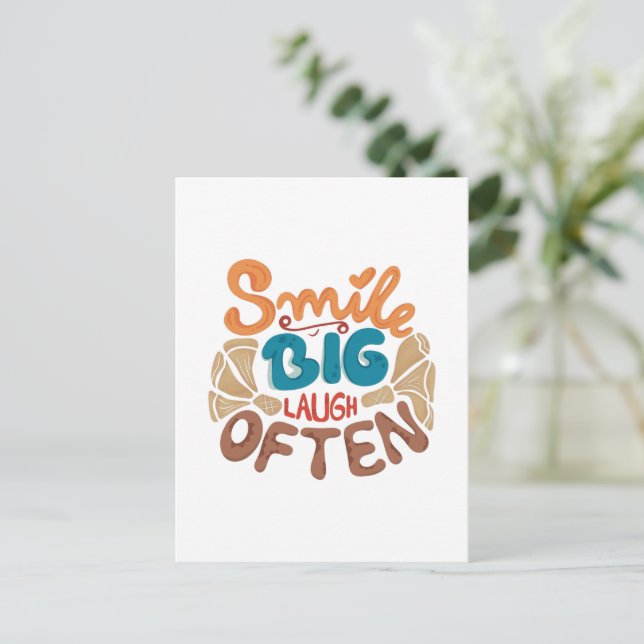 Lächeln Big Lachen Oft Postkarte (Stehend Vorderseite)