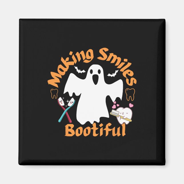 Lächeln bootiful Funny Ghost Dentist Hallowe Magnet (Vorne)
