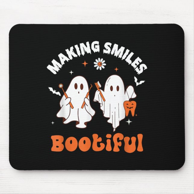 Lächeln bootiful Funny Ghost Dentist Hallowe Mousepad (Vorne)