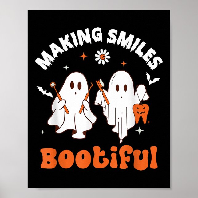 Lächeln bootiful Funny Ghost Dentist Hallowe Poster (Vorne)