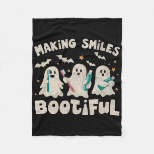 Lächeln bootischer Halloween Funny Ghost Denti Fleecedecke