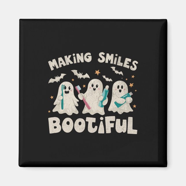 Lächeln bootischer Halloween Funny Ghost Denti Magnet (Vorne)