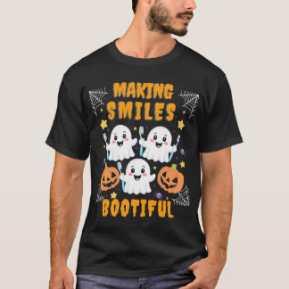 Lächeln bootischer Halloween Funny Ghost Denti T-Shirt