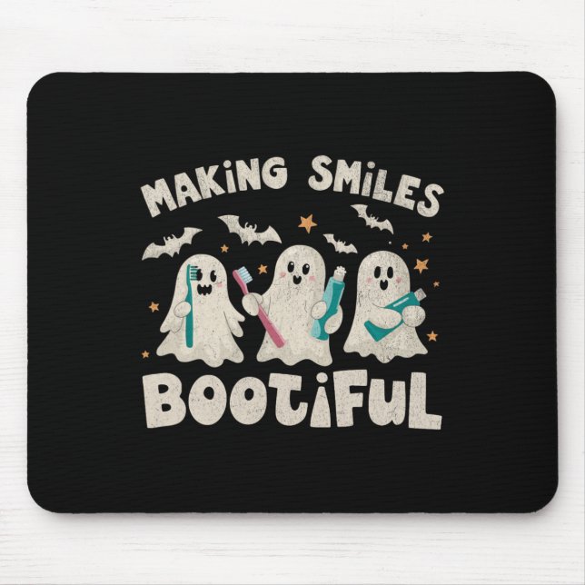 Lächeln Bootischer Halloween Funny Ghost Dentist D Mousepad (Vorne)