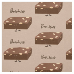 Lächeln Brownies Brown Cartoon Food Character Wor Stoff