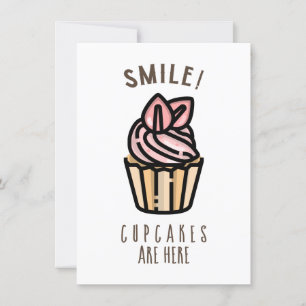 Lächeln! Cupcakes sind da Pink Design Karte