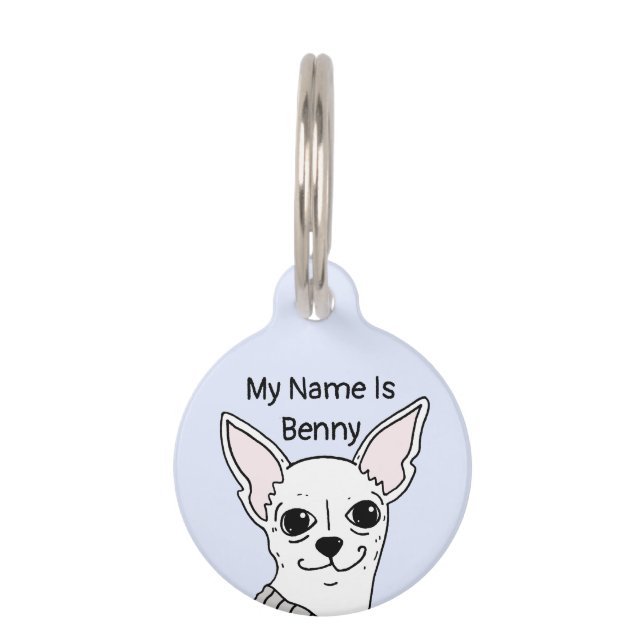 Lächeln der Chihuahua-Hunde-ID-Markierung Haustiermarke (Vorderseite)