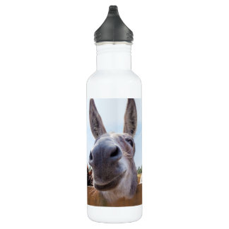 Lächeln der Donkey mit einer Albernen Grin-Wasser- Trinkflasche