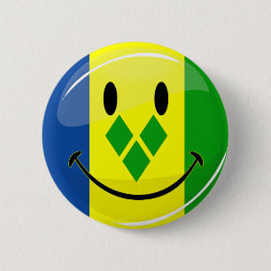 Lächeln der Flagge des St. Vincent und der Grenadi Button