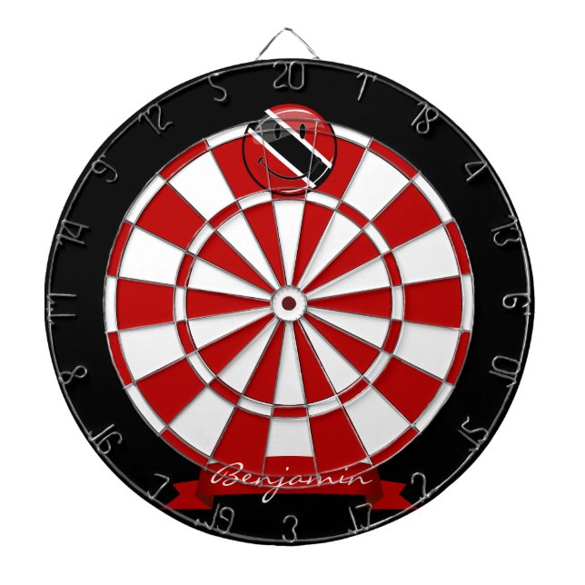 Lächeln der Flagge von Trinidad und Tobago Dartscheibe (vorne)