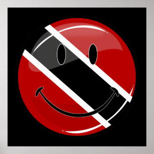Lächeln der Flagge von Trinidad und Tobago Poster