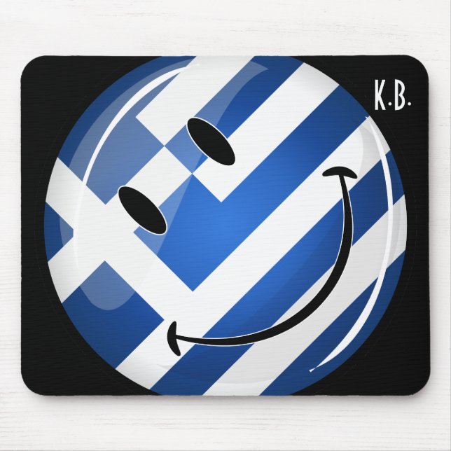 Lächeln der griechischen Flagge Mousepad (Vorne)