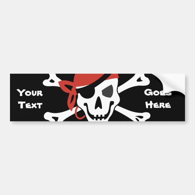 Lächeln der Piratenflagge mit dem benutzerdefinier Autoaufkleber (Vorne)