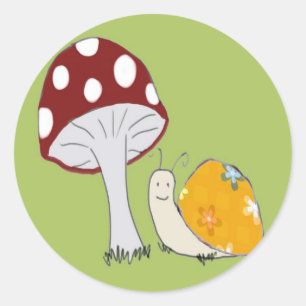 Lächeln der Schnecke durch einen Toadstool Sticker