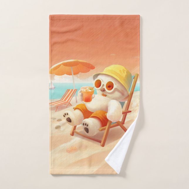 Lächeln Dog - Strandmodus eingeschaltet Badhandtuch Set (Handtuch)