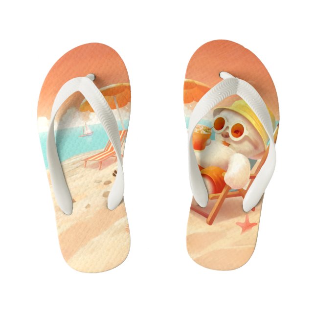 Lächeln Dog - Strandmodus eingeschaltet Kinderbadesandalen (Fußbett)