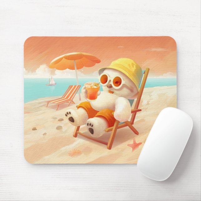 Lächeln Dog - Strandmodus eingeschaltet Mousepad (Mit Mouse)