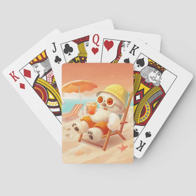 Lächeln Dog - Strandmodus eingeschaltet Spielkarten (Rückseite)