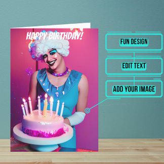 Lächeln Drag Queen Funny Geburtstag Karte