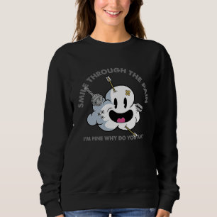 Lächeln durch den Schmerz Emo Traurig Gebrochenes  Sweatshirt