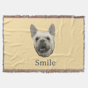 Lächeln Französische Bulldogge Beige Decke